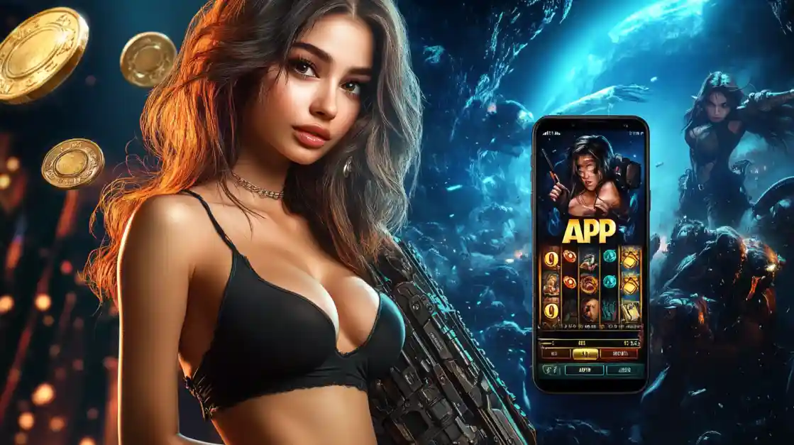 একজন সাহসী নারী tk111 মোবাইল গেমিং অ্যাপ ব্যবহার করছেন, যা অ্যাকশনভিত্তিক গেমের অনুভূতি প্রকাশ করে।